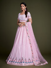 Anmol Blush Pink Heavy Georgette Embroidery with Sequins Work Lehenga
